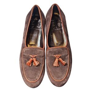 Cecilia Bringheli Retro Brown Suede Loafers with Tassels Made in Italy 36‎ US 6